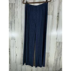 Chicos Travelers Pants Size 1 Medium (28x28) High Rise Black White Stripe Slinky